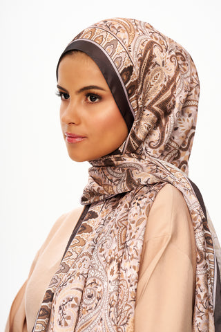 Moi Scarf Tissage Royal Raffiné Jan Jan Şal Kahverengi