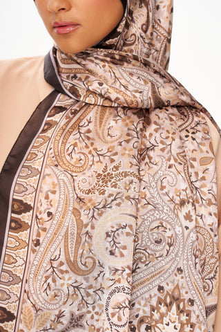 Moi Scarf Tissage Royal Raffiné Jan Jan Şal Kahverengi