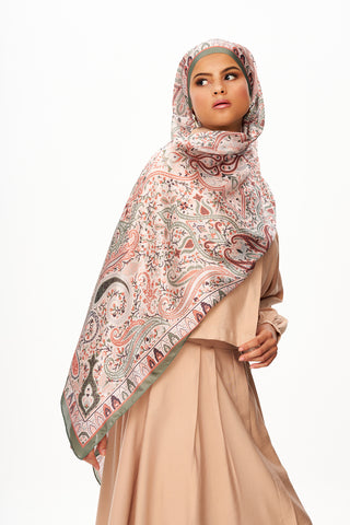 Moi Scarf Tissage Royal Raffiné Jan Jan Şal Somon Pembe