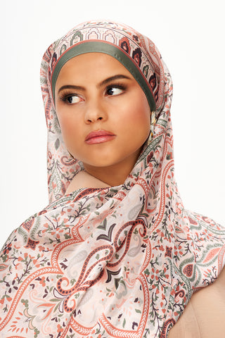 Moi Scarf Tissage Royal Raffiné Jan Jan Şal Somon Pembe