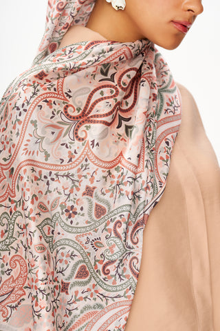 Moi Scarf Tissage Royal Raffiné Jan Jan Şal Somon Pembe
