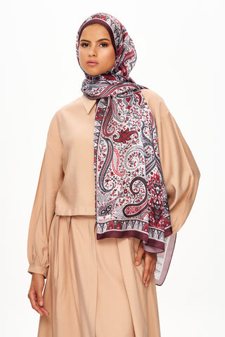 Moi Scarf Tissage Royal Raffiné Jan Jan Şal Bordo