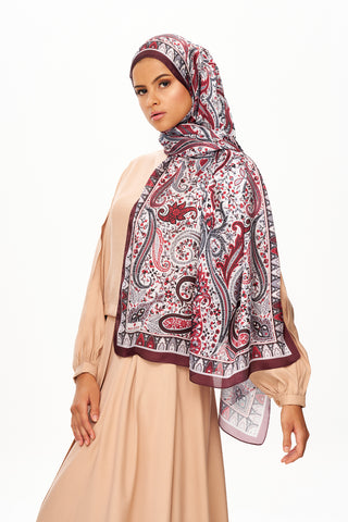 Moi Scarf Tissage Royal Raffiné Jan Jan Şal Bordo