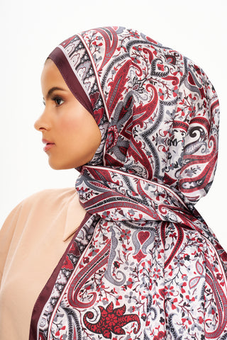 Moi Scarf Tissage Royal Raffiné Jan Jan Şal Bordo