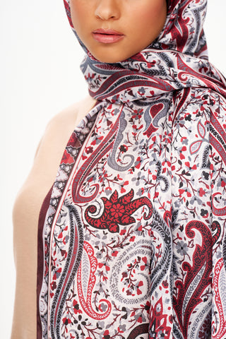 Moi Scarf Tissage Royal Raffiné Jan Jan Şal Bordo