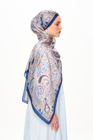 Moi Scarf Tissage Royal Raffiné Jan Jan Şal Mavi