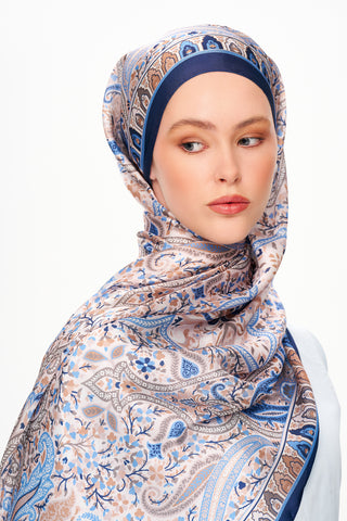 Moi Scarf Tissage Royal Raffiné Jan Jan Şal Mavi