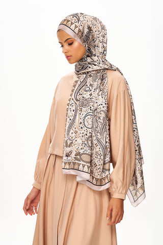 Moi Scarf Tissage Royal Raffiné Jan Jan Şal Açık Kahve