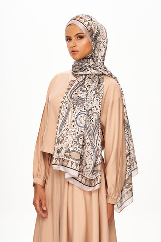 Moi Scarf Tissage Royal Raffiné Jan Jan Şal Açık Kahve