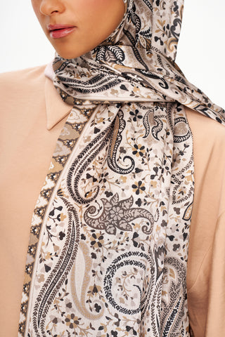Moi Scarf Tissage Royal Raffiné Jan Jan Şal Açık Kahve