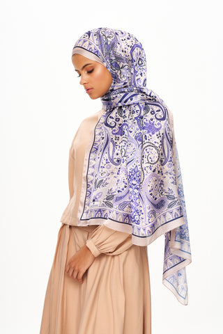 Moi Scarf Tissage Royal Raffiné Jan Jan Şal Mor