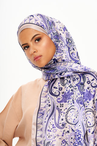 Moi Scarf Tissage Royal Raffiné Jan Jan Şal Mor