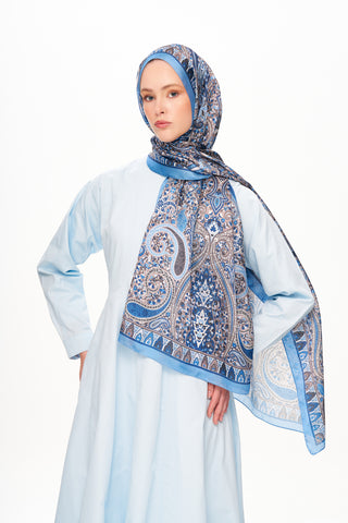 Moi Scarf Tissage Royal Raffiné Jan Jan Şal Derin Mavi