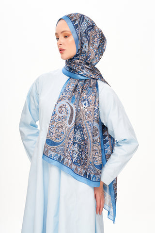 Moi Scarf Tissage Royal Raffiné Jan Jan Şal Derin Mavi