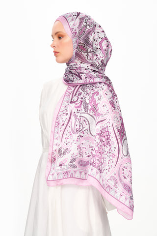 Moi Scarf Tissage Royal Raffiné Jan Jan Şal Pembe