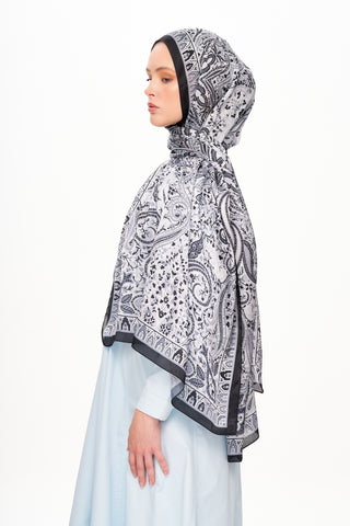 Moi Scarf Tissage Royal Raffiné Jan Jan Şal Gri