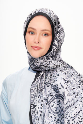 Moi Scarf Tissage Royal Raffiné Jan Jan Şal Gri