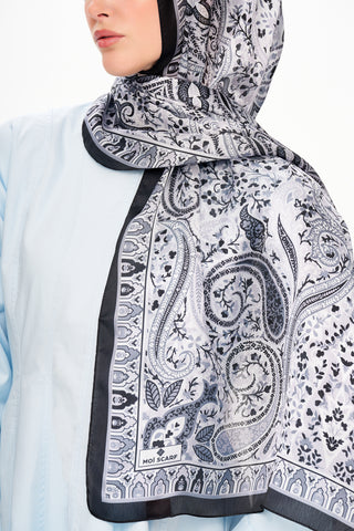 Moi Scarf Tissage Royal Raffiné Jan Jan Şal Gri