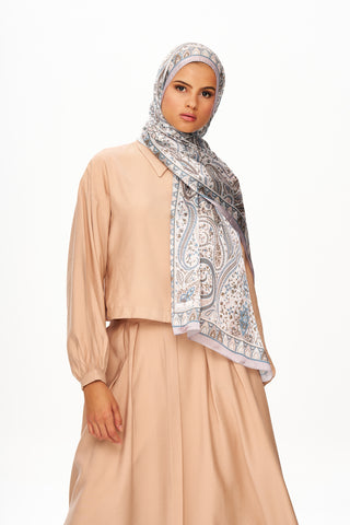 Moi Scarf Tissage Royal Raffiné Jan Jan Şal Açık Gri