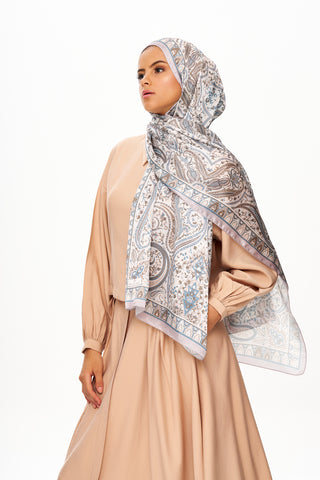 Moi Scarf Tissage Royal Raffiné Jan Jan Şal Açık Gri