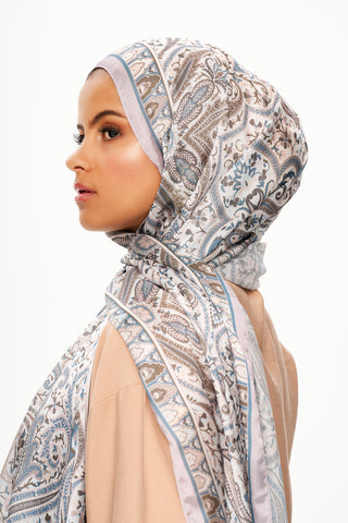 Moi Scarf Tissage Royal Raffiné Jan Jan Şal Açık Gri