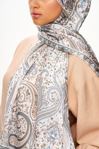 Moi Scarf Tissage Royal Raffiné Jan Jan Şal Açık Gri