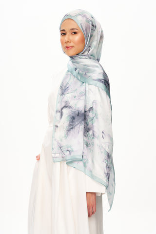 Moi Scarf Esprit Floral Raffiné Jan Jan Şal Buzlu Nane