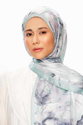 Moi Scarf Esprit Floral Raffiné Jan Jan Şal Buzlu Nane