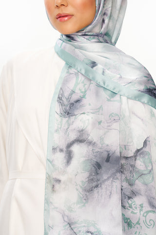 Moi Scarf Esprit Floral Raffiné Jan Jan Şal Buzlu Nane