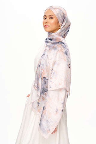 Moi Scarf Esprit Floral Raffiné Jan Jan Şal Ekru