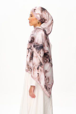 Moi Scarf Esprit Floral Raffiné Jan Jan Şal Koyu Gri
