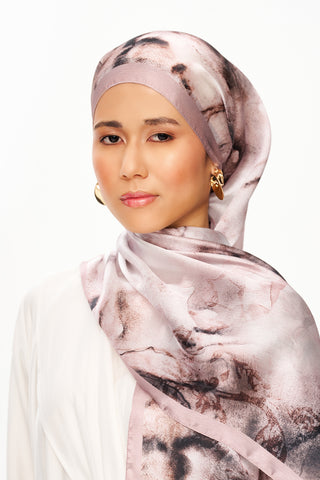 Moi Scarf Esprit Floral Raffiné Jan Jan Şal Koyu Gri
