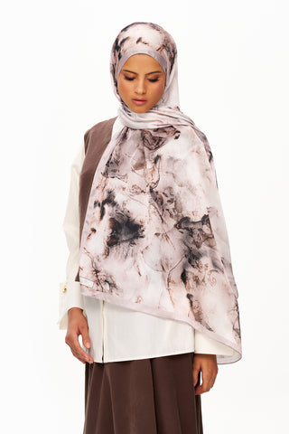 Moi Scarf Esprit Floral Raffiné Jan Jan Şal Kahverengi