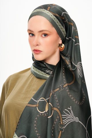 Moi Scarf MYSTİQUE VİOLETTE Refined Jan Jan Şal Koyu Yeşil