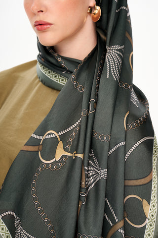 Moi Scarf MYSTIKUE VIOLETTE Refined Jan Jan Shawl Dark Green