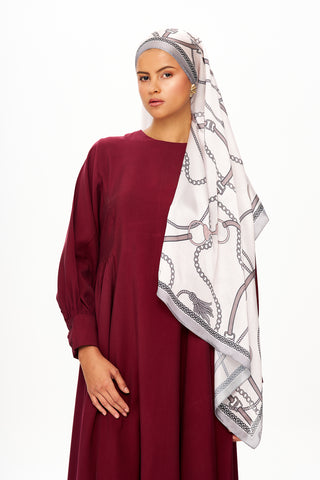 Moi Scarf MYSTİQUE VİOLETTE Refined Jan Jan Şal Açık Gri