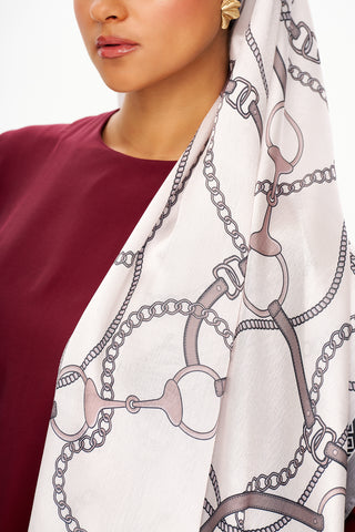 Moi Scarf MYSTİQUE VİOLETTE Refined Jan Jan Şal Açık Gri