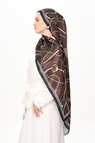 Moi Scarf MYSTİQUE VİOLETTE Refined Jan Jan Şal Acı kahve