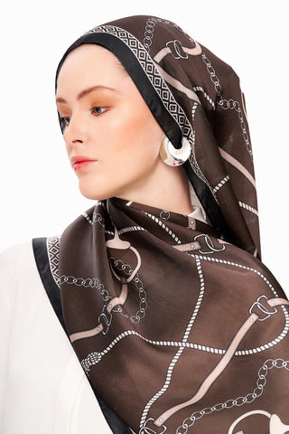 Moi Scarf MYSTİQUE VİOLETTE Refined Jan Jan Şal Acı kahve