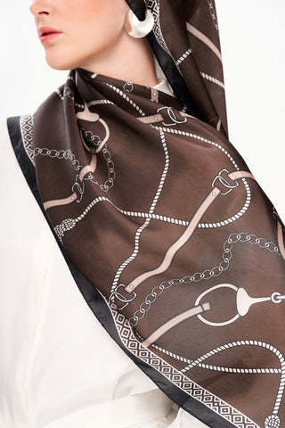 Moi Scarf MYSTİQUE VİOLETTE Refined Jan Jan Şal Acı kahve