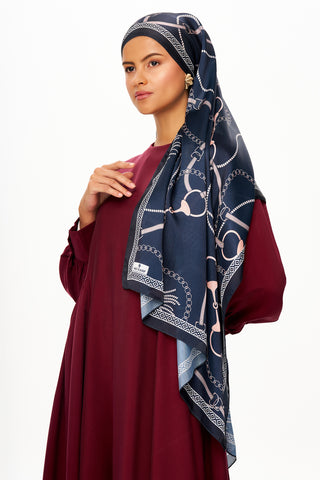 Moi Scarf MYSTİQUE VİOLETTE Refined Jan Jan Şal Koyu Lacivert