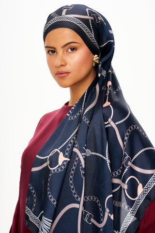 Moi Scarf MYSTİQUE VİOLETTE Refined Jan Jan Şal Koyu Lacivert