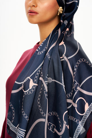 Moi Scarf MYSTİQUE VİOLETTE Refined Jan Jan Şal Koyu Lacivert