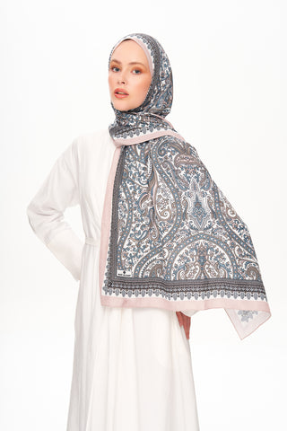 Moi Scarf Floraison Éthérée Raffinée Jan Jan Şal Ekru