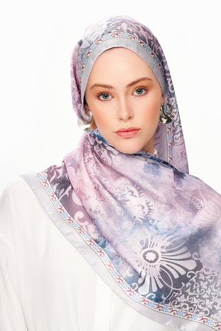 Moi Scarf Floraison Éthérée Raffinée Jan Jan Şal Küllü Lila