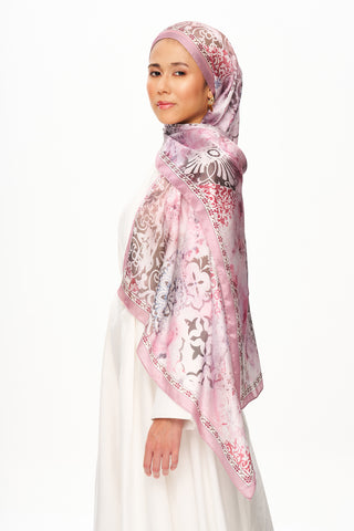 Moi Scarf Floraison Éthérée Raffinée Jan Jan Şal Soft Pembe
