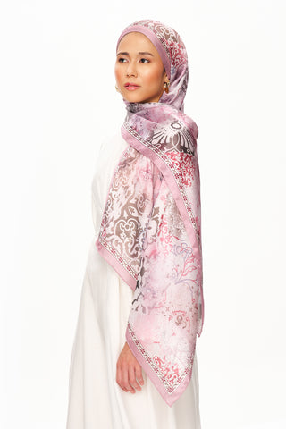 Moi Scarf Floraison Éthérée Raffinée Jan Jan Şal Soft Pembe