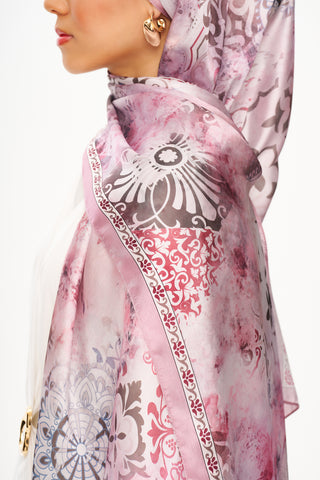 Moi Scarf Floraison Éthérée Raffinée Jan Jan Şal Soft Pembe