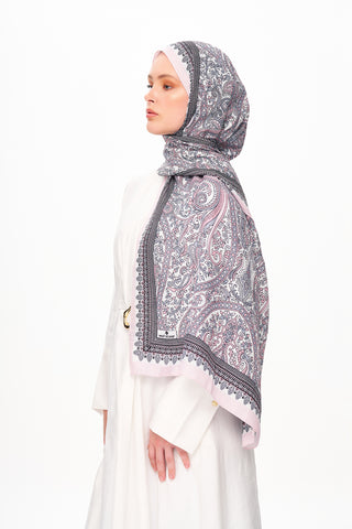 Moi Scarf Forêt Brodée Zéro Poids Desenli Şal Açık Gri