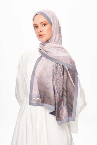 Moi Scarf Écho d’Orient Zéro Poids Desenli Şal Açık Gri